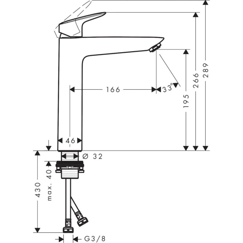 Bateria Umywalkowa Logis ComfortZone 190 Bez Kompletu Odpływowego 71091000 Hansgrohe