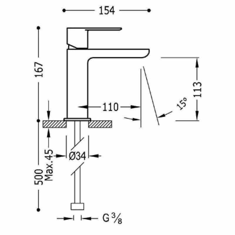 Bateria Umywalkowa Loft 20010101 Tres