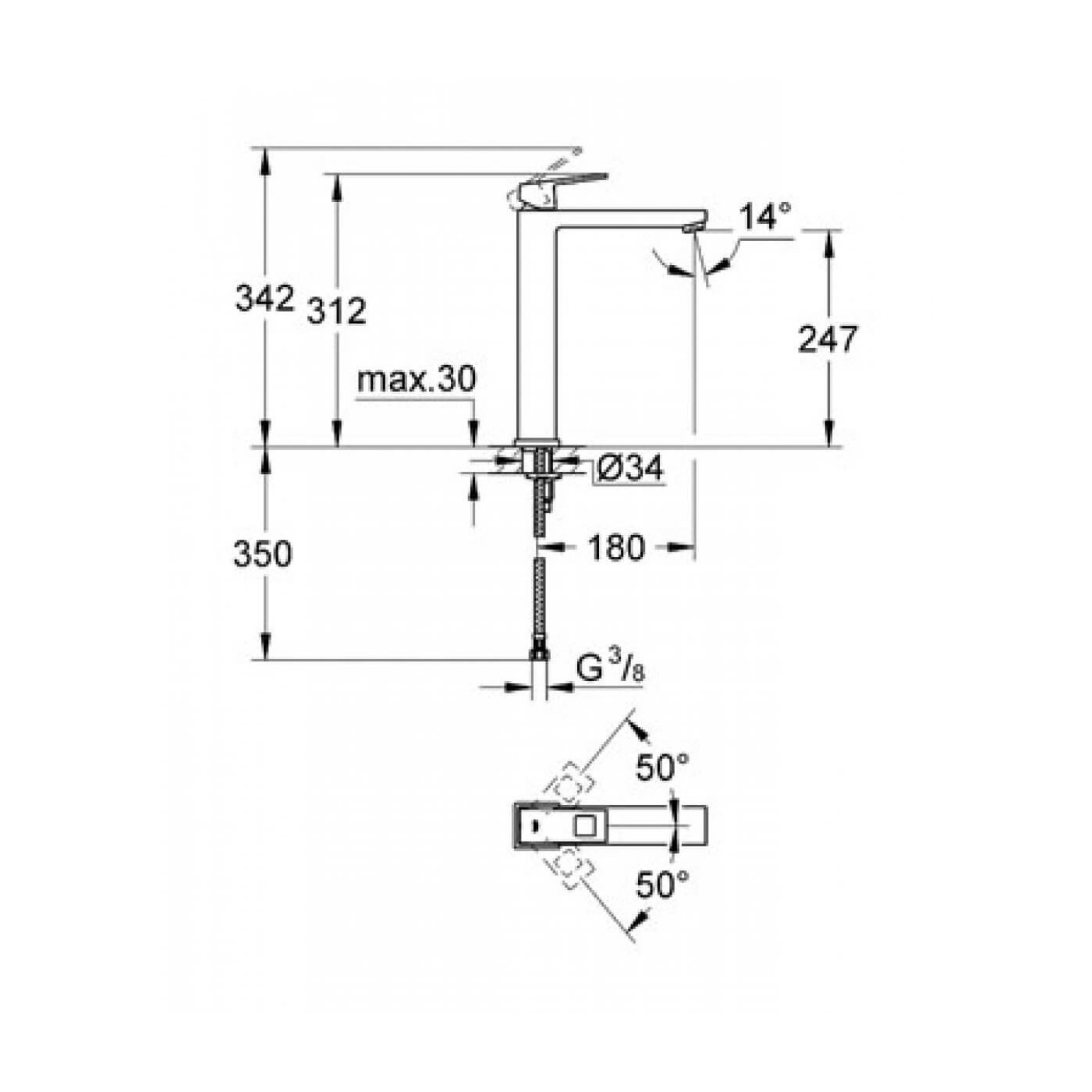 Bateria Umywalkowa Eurocube XL 23406000 Grohe
