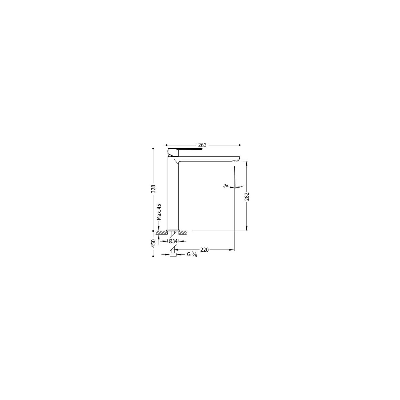 Bateria Umywalkowa Wysoka Loft 20020305 Tres
