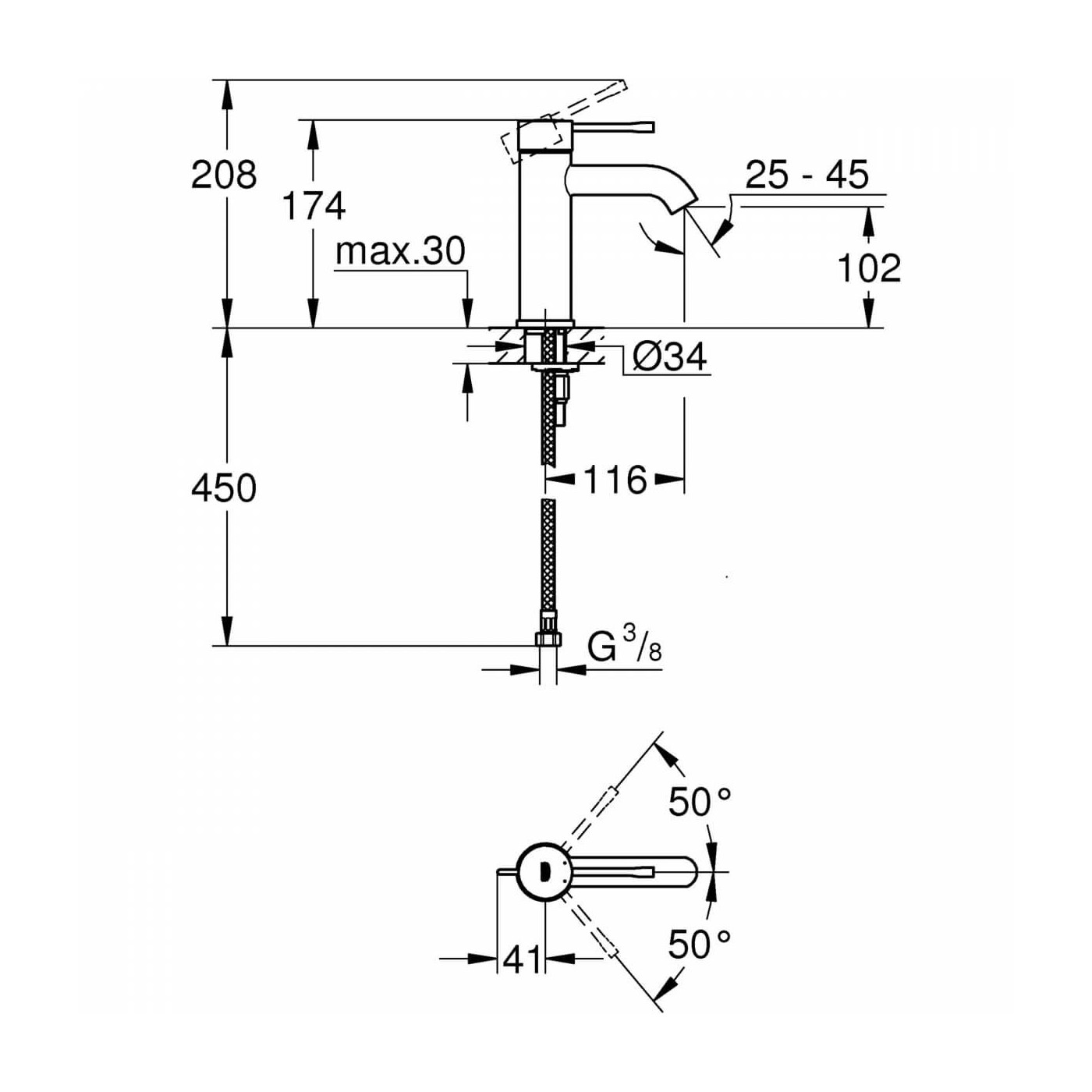 Bateria Umywalkowa Essence New S 23590001 Grohe