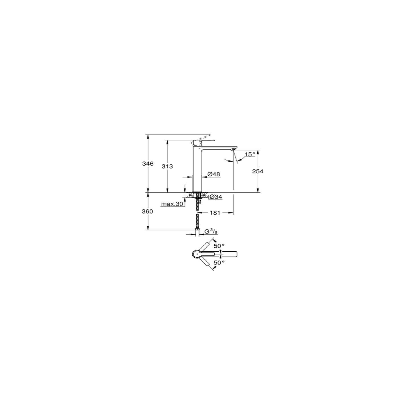 Bateria Umywalkowa Rozmiar XL Lineare 23405001 Grohe