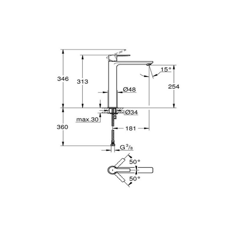Bateria Umywalkowa Rozmiar XL Lineare 23405001 Grohe