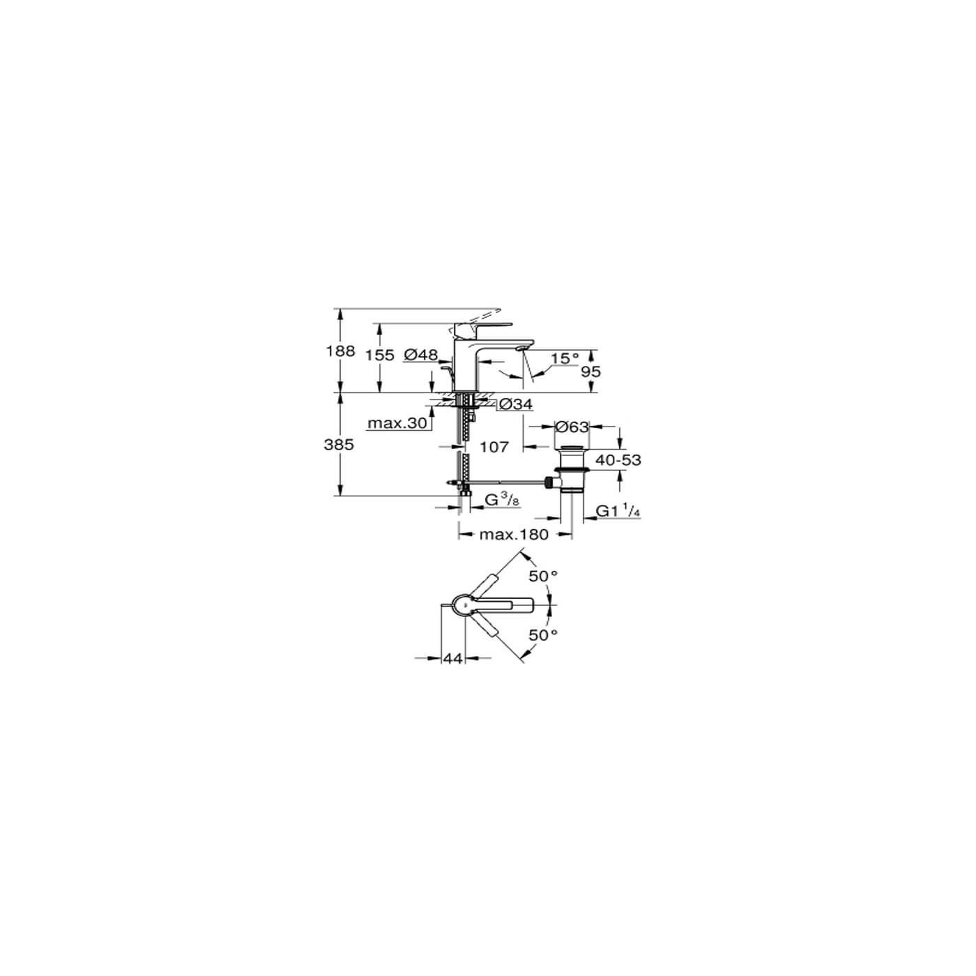 Bateria Umywalkowa Rozmiar XS Lineare 32109001 Grohe