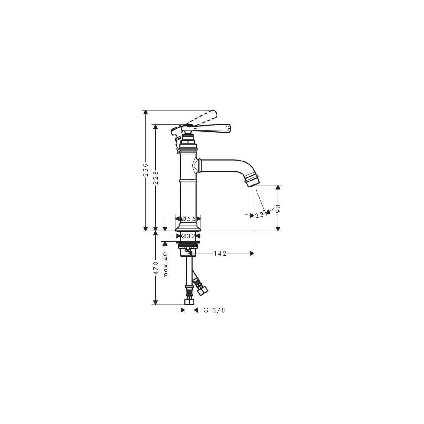 Bateria Umywalkowa Axor Montreux 16516000 Hansgrohe
