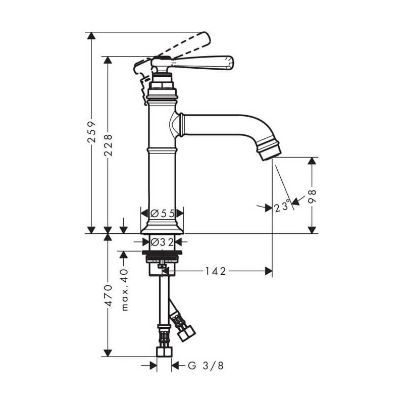 Bateria Umywalkowa Axor Montreux 16516000 Hansgrohe