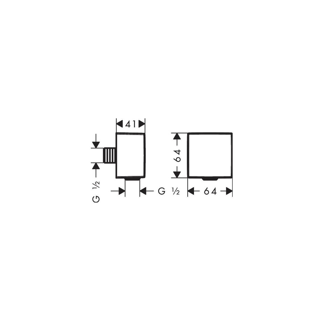 Przyłącze Węża Square Z Zaworem Zwrotnym FixFit 26455670 Hansgrohe