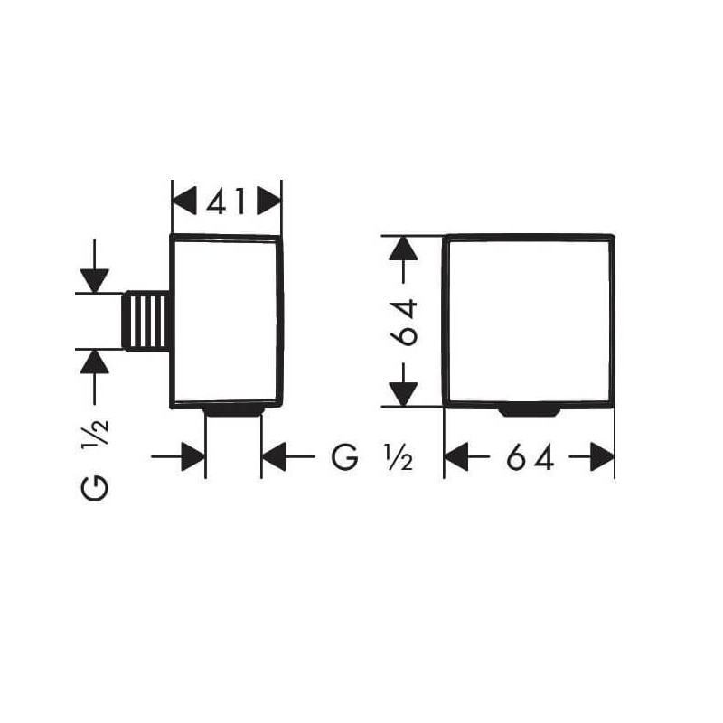 Przyłącze Węża Square Z Zaworem Zwrotnym FixFit 26455670 Hansgrohe