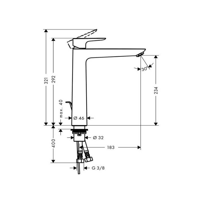 Bateria Umywalkowa Talis E 240 71716000 Hansgrohe
