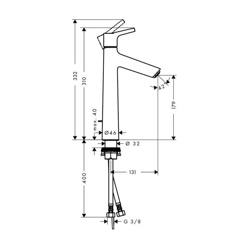 Bateria Umywalkowa Talis S 190 Z Kompletem Odpływowym 72031000 Hansgrohe