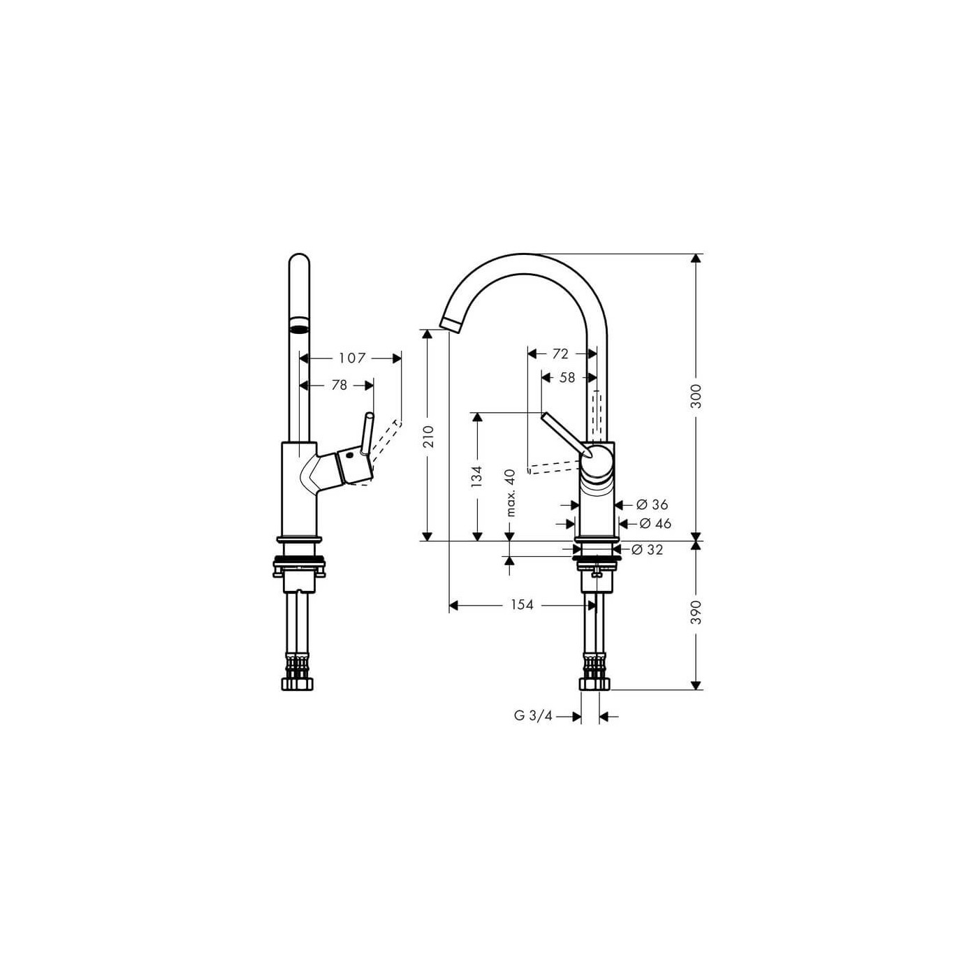 Bateria Umywalkowa Talis S2 Wysoka 32082000 Hansgrohe
