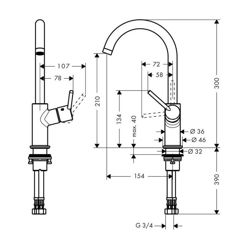 Bateria Umywalkowa Talis S2 Wysoka 32082000 Hansgrohe