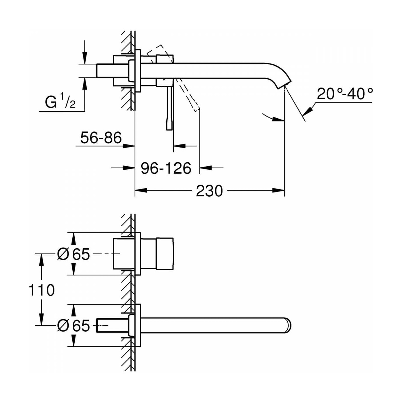 Bateria Umywalkowa Essence L 19967001 Grohe