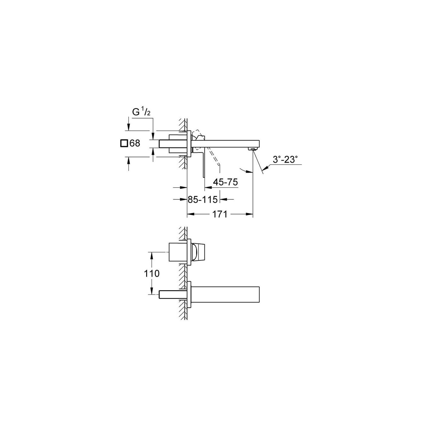Bateria Umywalkowa Eurocube 2-Otworowa S 19895000 Grohe