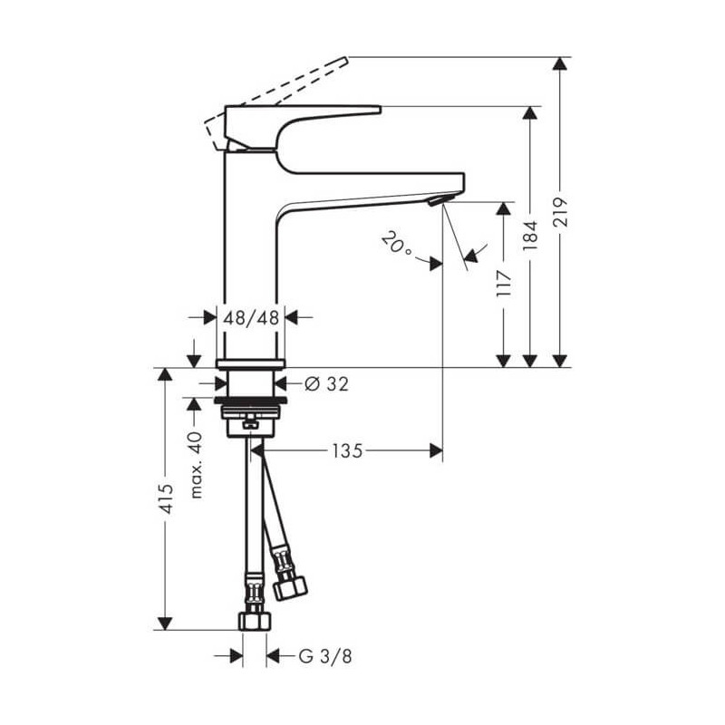 Bateria Umywalkowa Metropol 110 Loop Push-Open 74507000 Hansgrohe