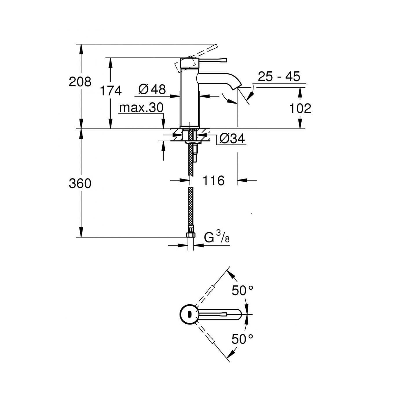 Bateria Umywalkowa Essence Brushed Cool Sunrise 24172GN1 Grohe