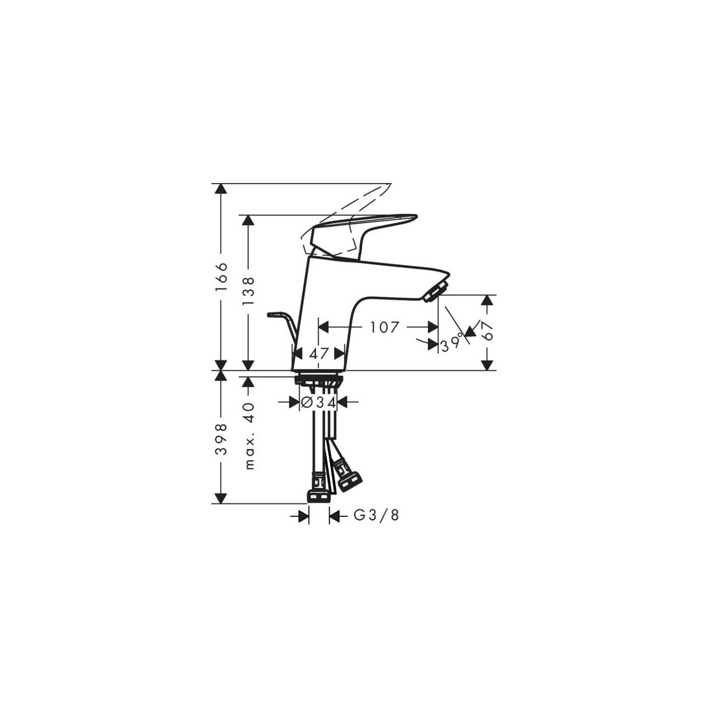 Bateria Umywalkowa 70 Chrom 71078000 Hansgrohe