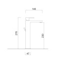 Bateria Umywalkowa Wysoka Z Korkiem Pablolux Czarny Mat 9839/K/CZAR Giulini Giovanni