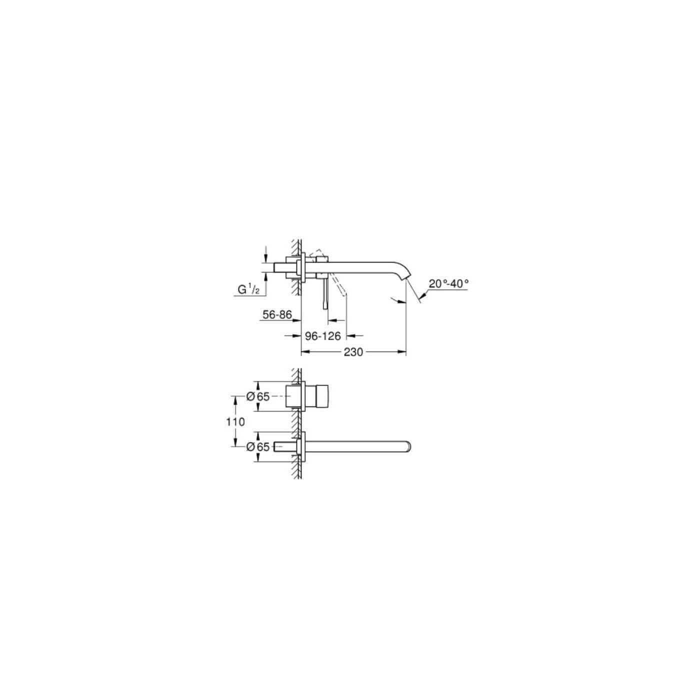 2-Otworowa Bateria Umywalkowa Rozmiar L Essence Cool Sunrise 29193GL1 Grohe