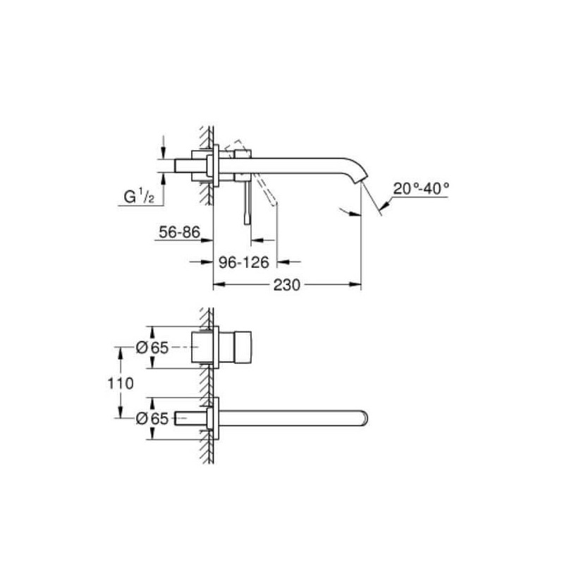 2-Otworowa Bateria Umywalkowa Rozmiar L Essence Cool Sunrise 29193GL1 Grohe