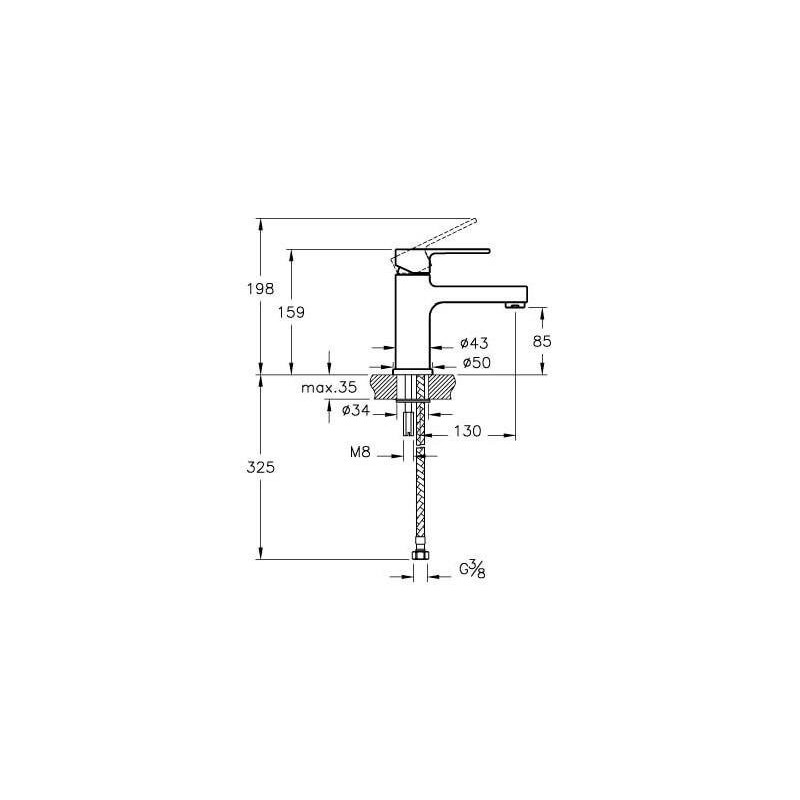 Bateria Umywalkowa Q-Line A40775EXP Vitra
