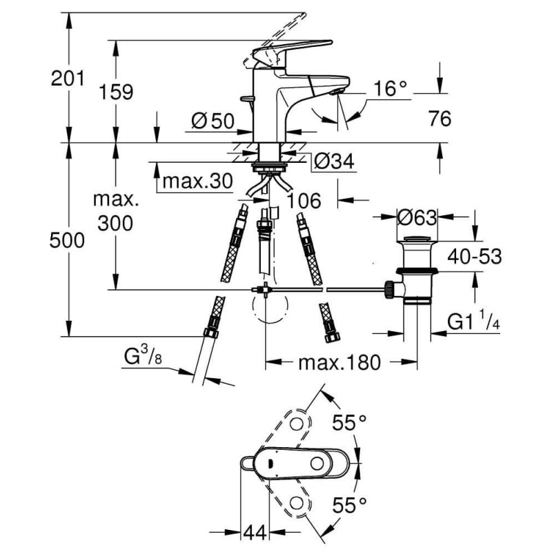 Bateria Umywalkowa Rozmiar S Europlus 33155002 Grohe