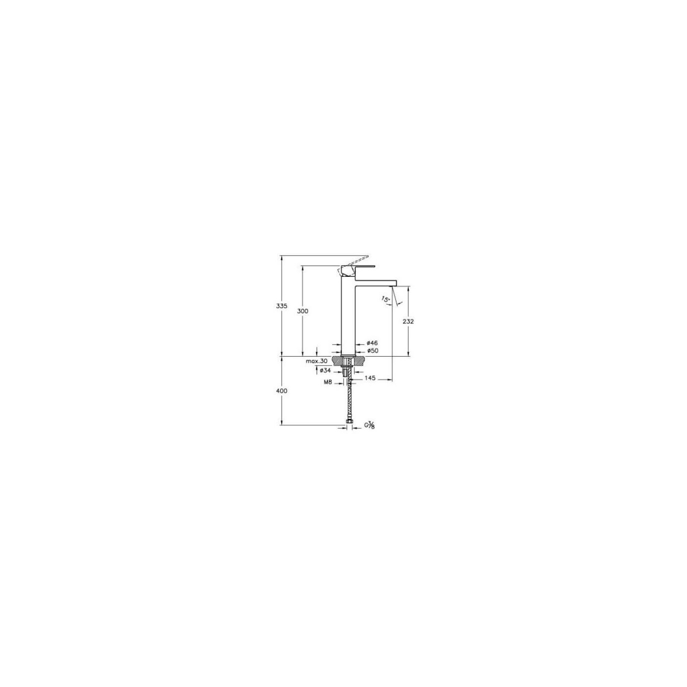 Bateria Umywalkowa Wysoka Flo S A41940EXP Vitra