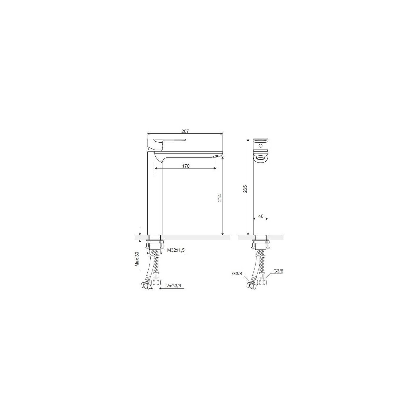 Bateria Umywalkowa Glad Wysoka ARNL.1102CR Excellent