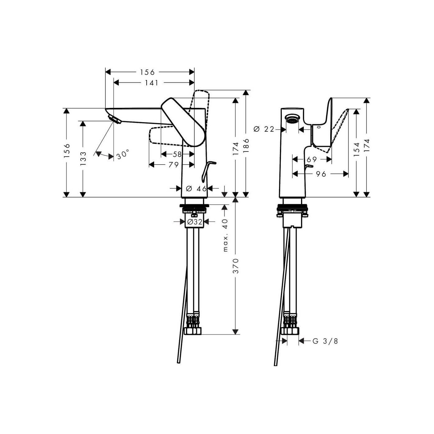Bateria Umywalkowa Talis E Chrom 71754000 HANSGROHE