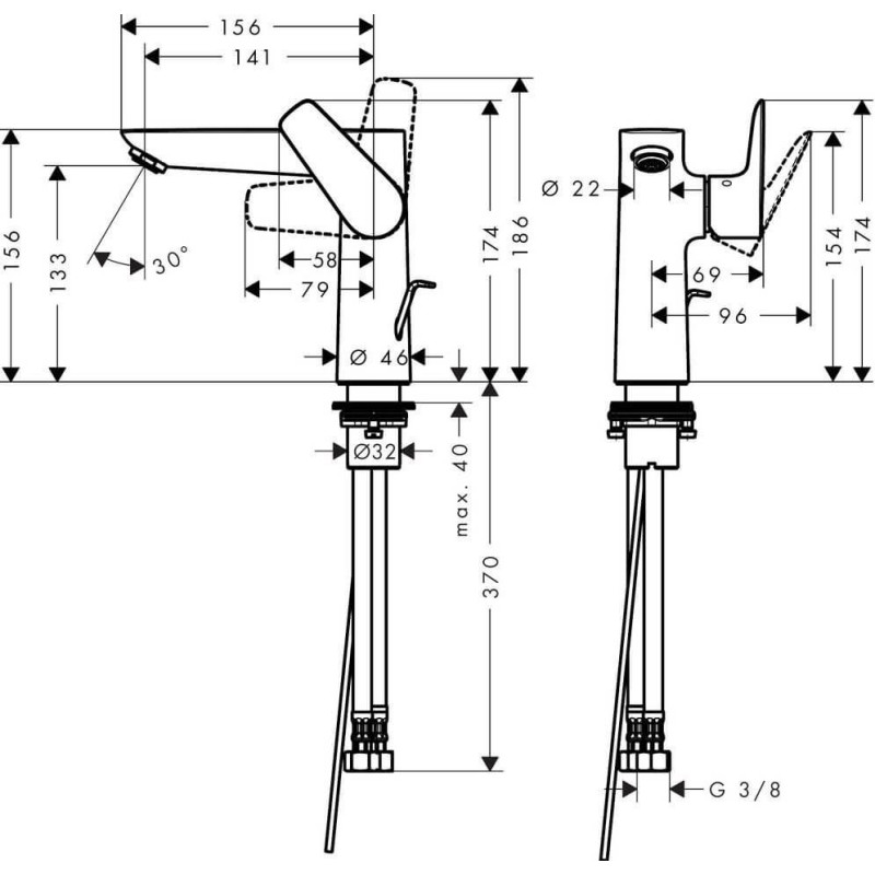 Bateria Umywalkowa Talis E Chrom 71754000 HANSGROHE