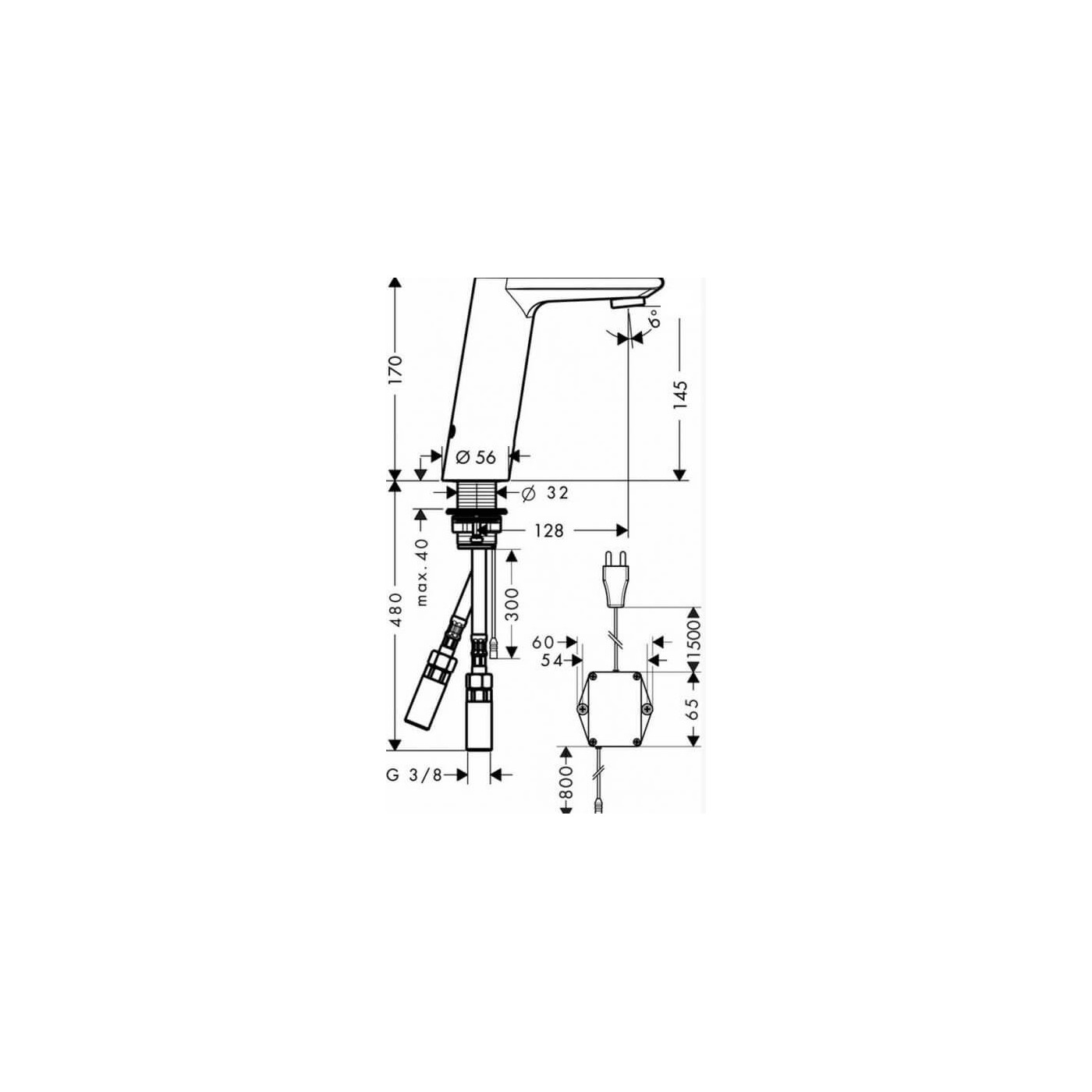 Bateria Umywalkowa Elektroniczna Metris S 230V 31102000 HANSGROHE