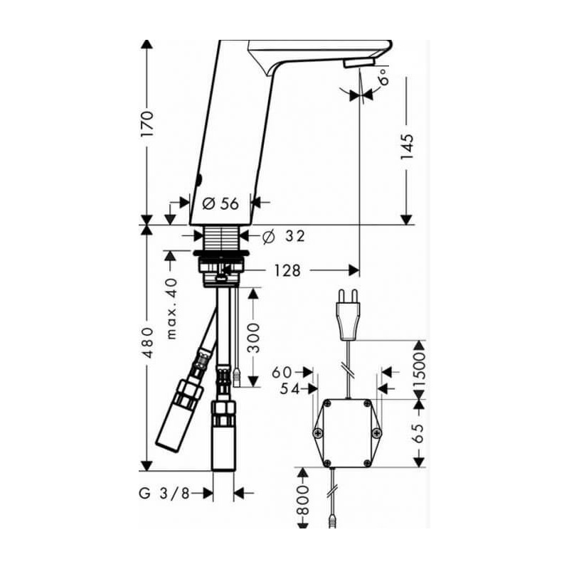 Bateria Umywalkowa Elektroniczna Metris S 230V 31102000 HANSGROHE