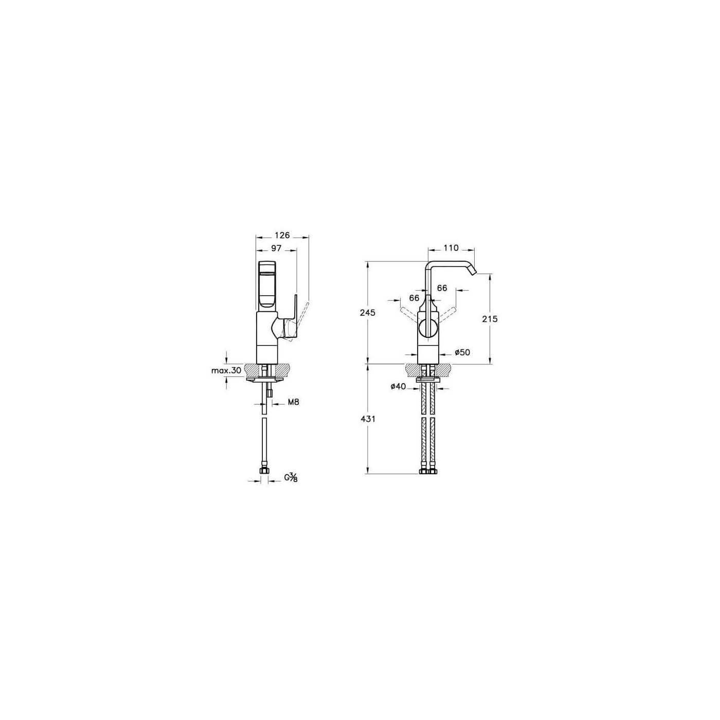 Bateria Umywalkowa Suit U Wysoka A42469EXP Vitra
