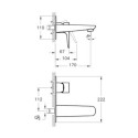 Bateria Umywalkowa X-Line Ścienna P/T A42399EXP Vitra