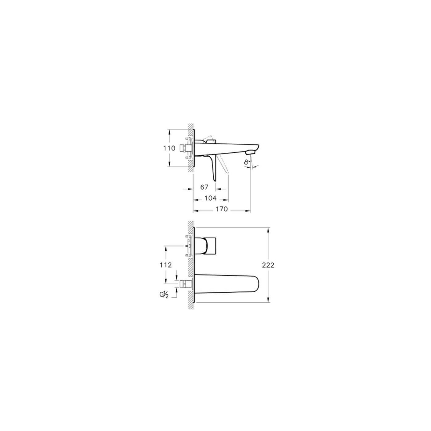 Bateria Umywalkowa X-Line Ścienna P/T A42399EXP Vitra