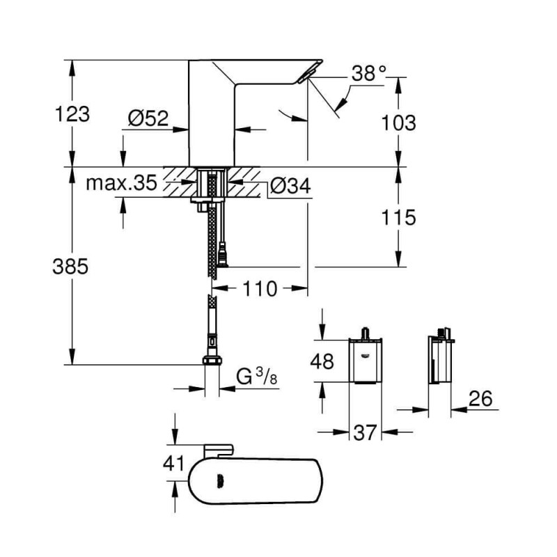 Bateria Umywalkowa Baucosmo E Basin 6V S 36451000 Grohe