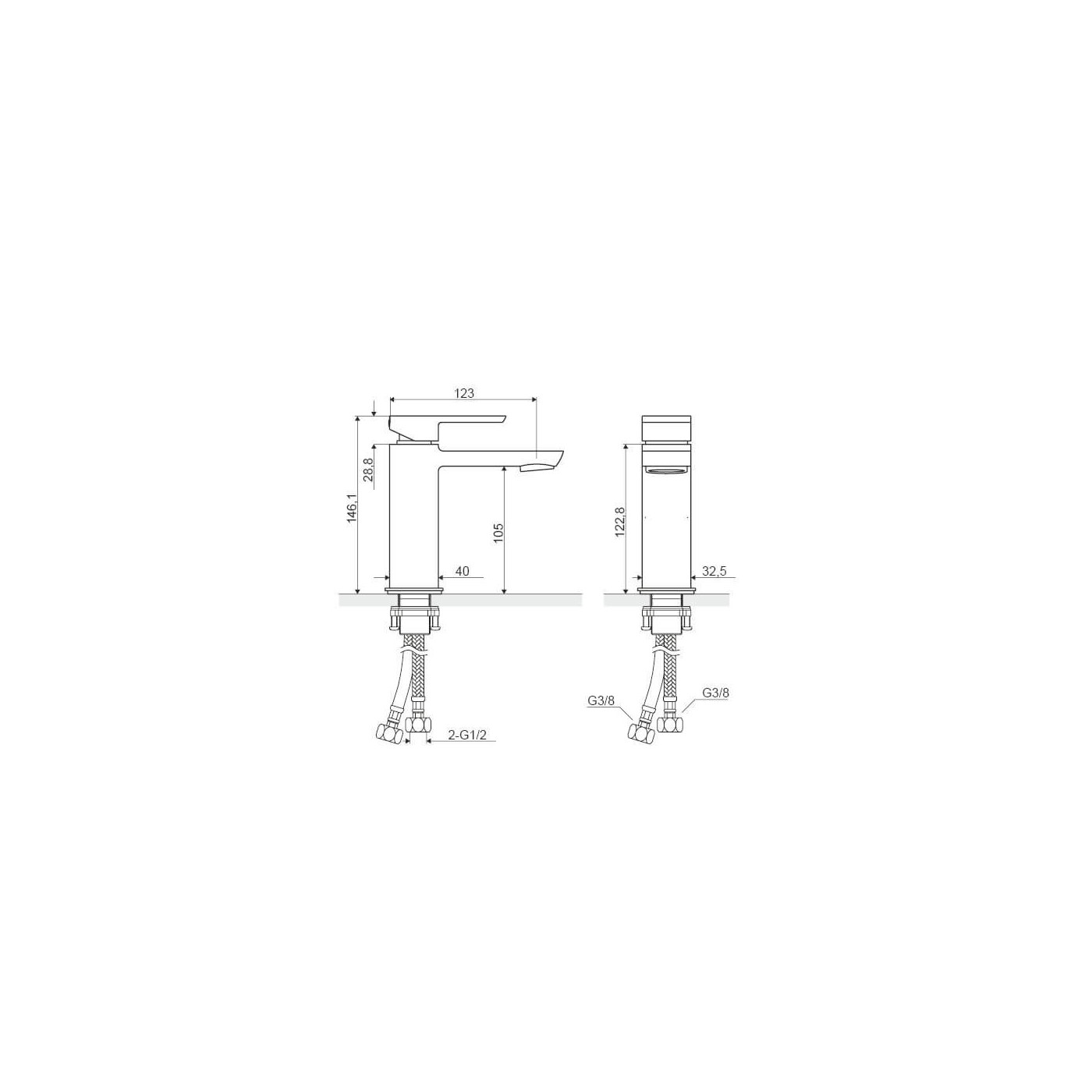 Bateria Umywalkowa Pride AREX.4001CR Excellent