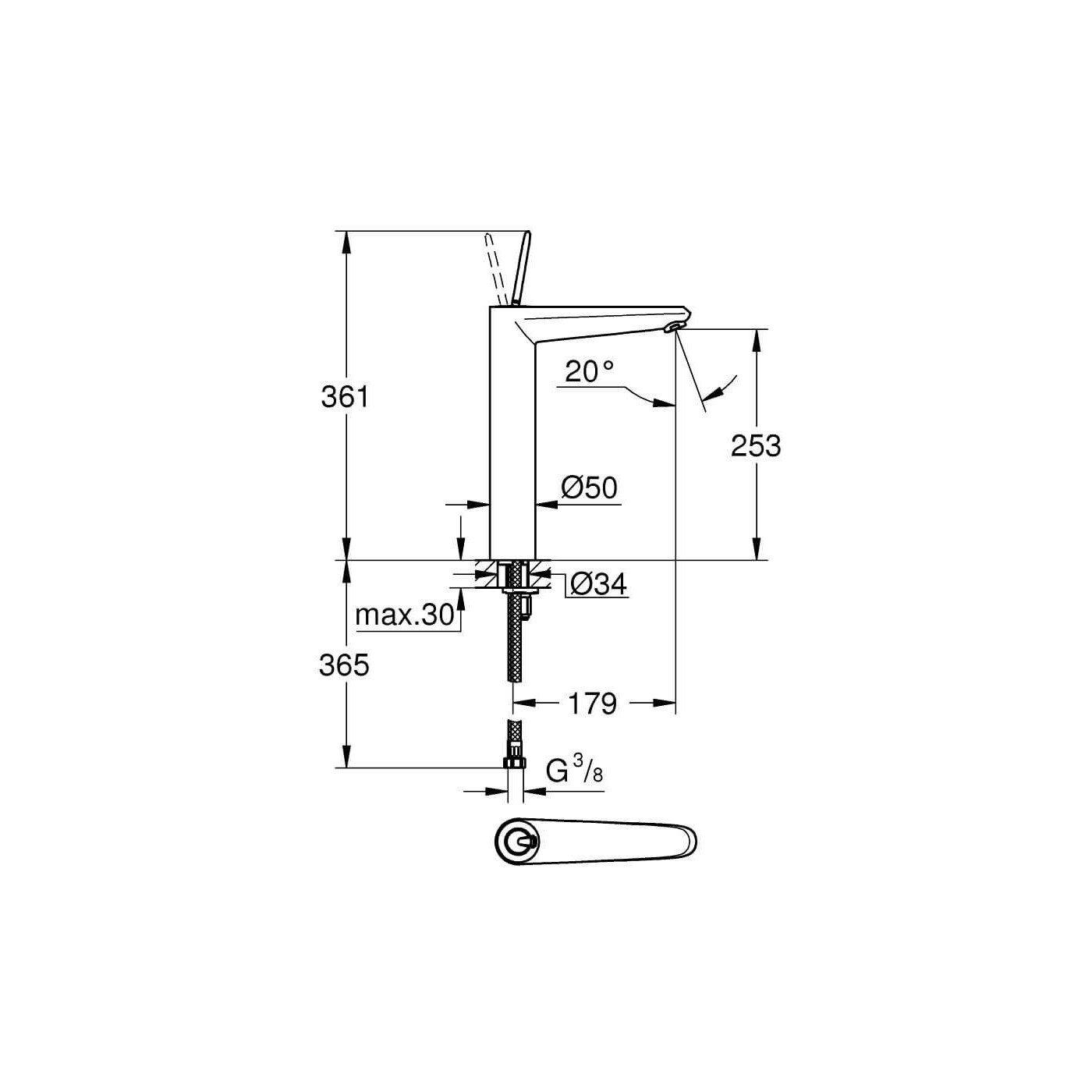 Bateria Umywalkowa Rozmiar XL Eurodisc Joy 23428000 Grohe