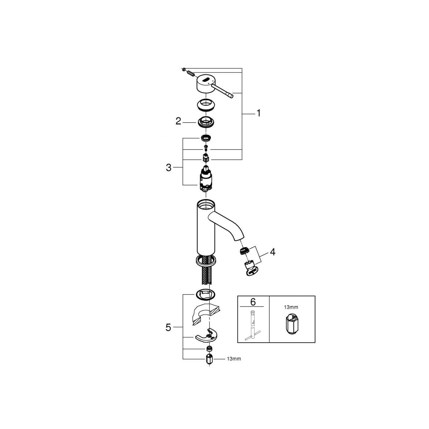 Bateria Umywalkowa Essence Hard Graphite 24172A01 Grohe