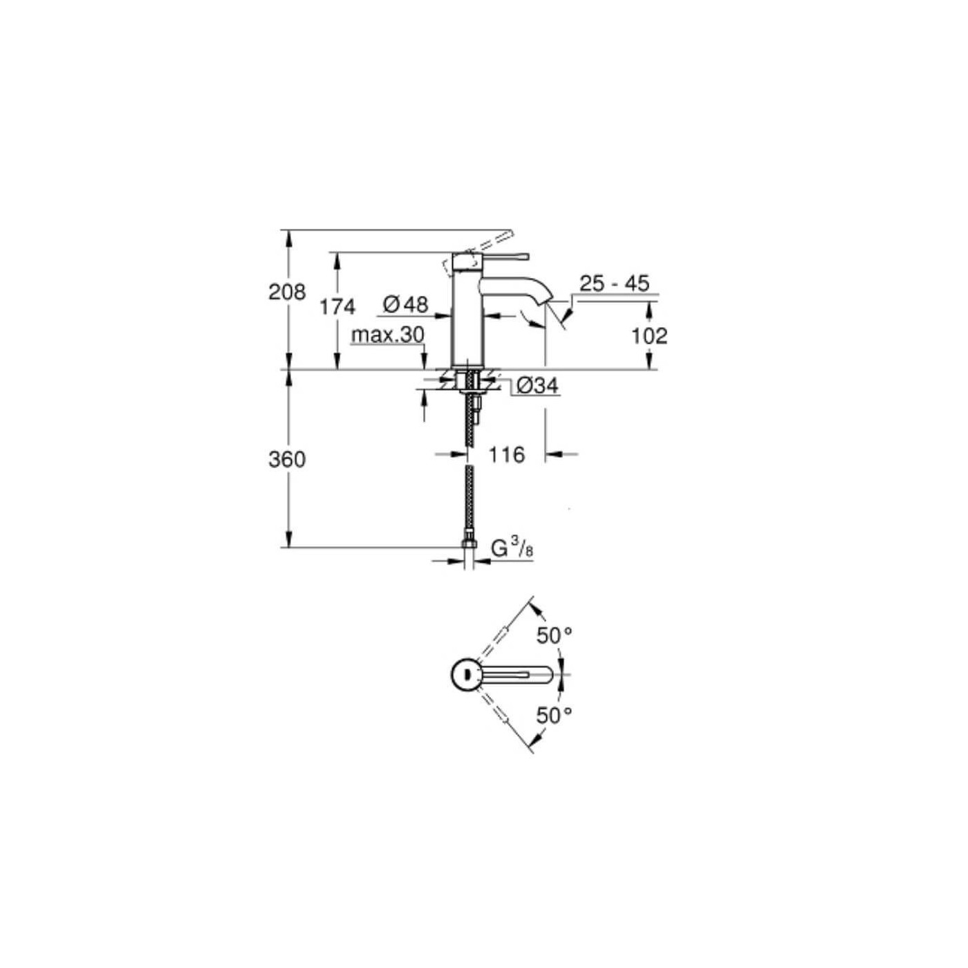 Bateria Umywalkowa Essence S Cool Sunrise 24172GL1 Grohe