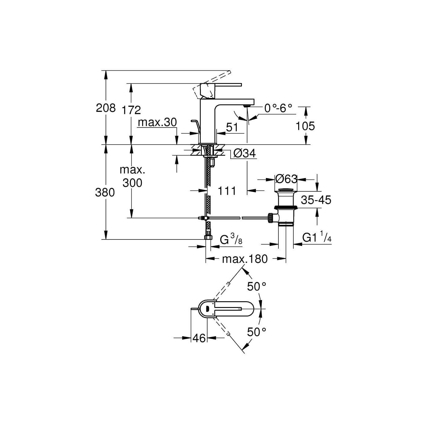 Bateria Umywalkowa Rozmiar S GROHE Plus 32612003 Grohe