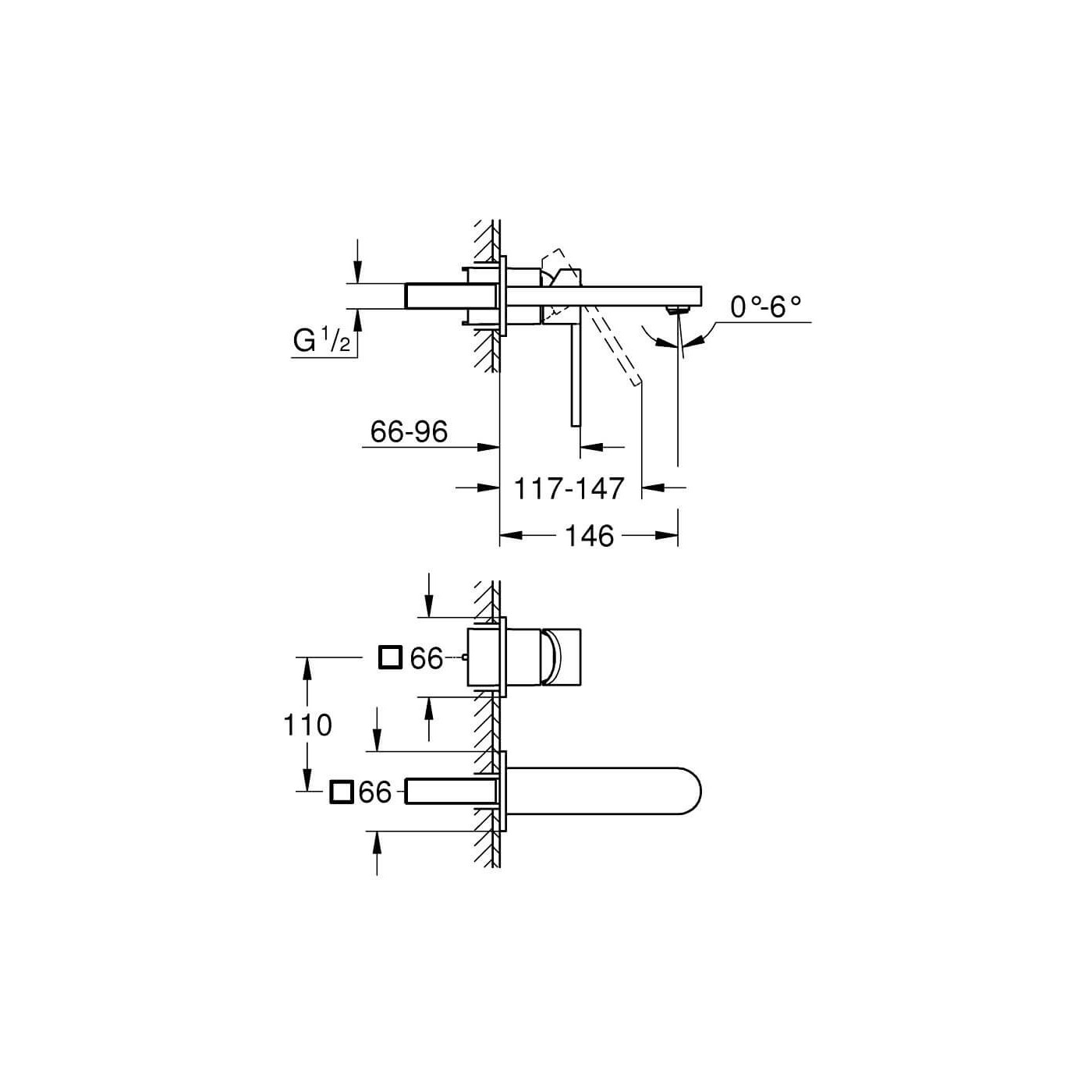 2-Otworowa Bateria Umywalkowa Rozmiar M GROHE Plus 29303003 Grohe