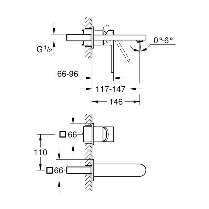 2-Otworowa Bateria Umywalkowa Rozmiar M GROHE Plus 29303003 Grohe