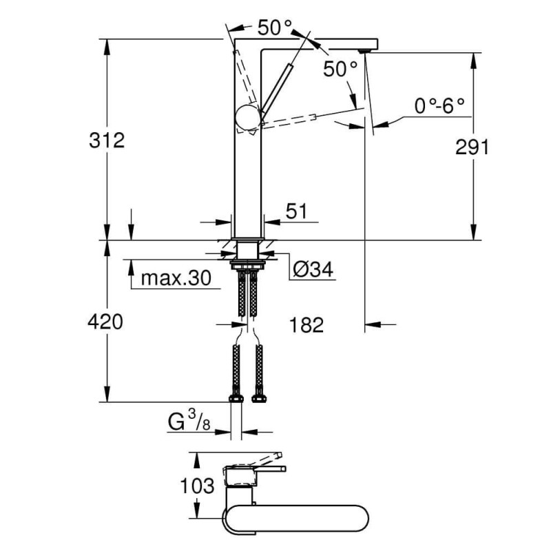 Bateria Umywalkowa Grohe Plus Rozmiar XL Chrom 32618003 Grohe