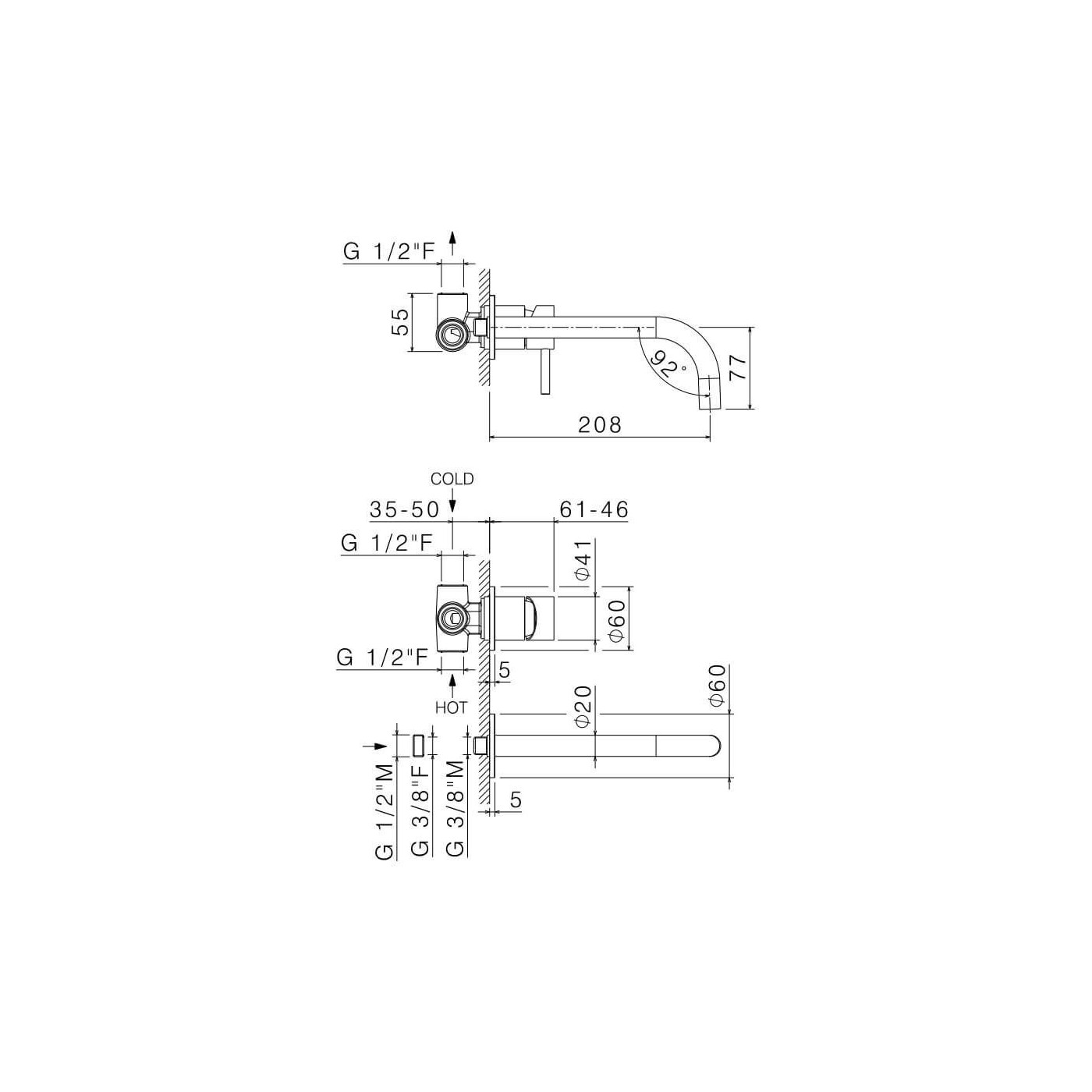 Bateria Umywalkowa Podtynkowa Tiber Steel V17050 Vema