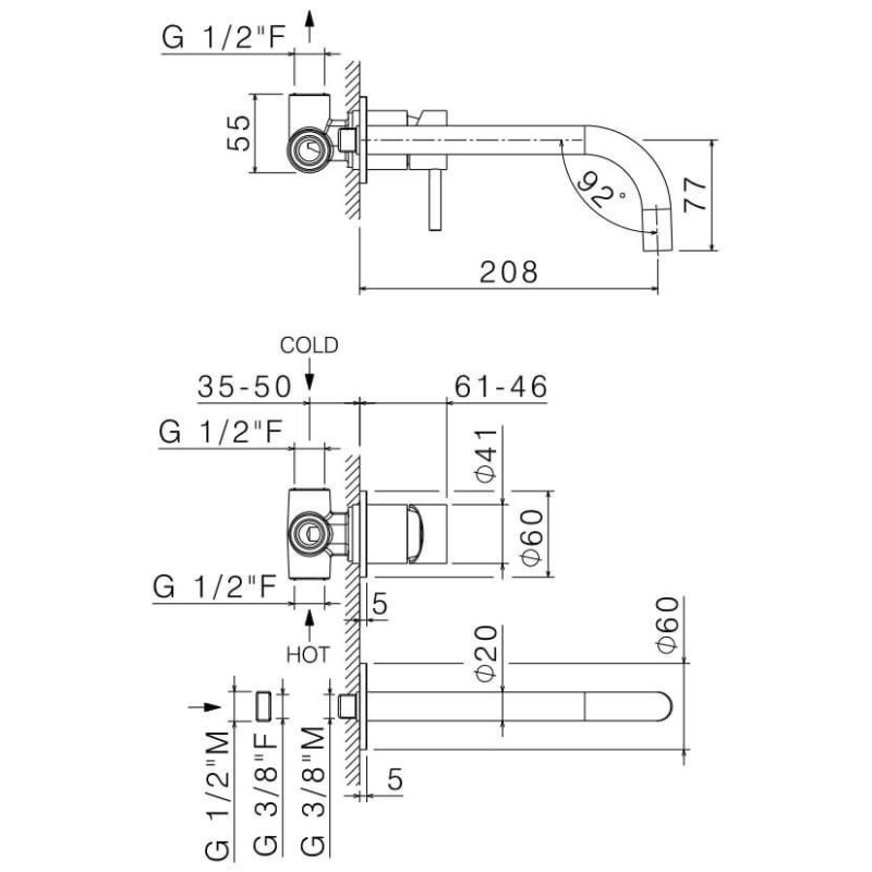 Bateria Umywalkowa Podtynkowa Tiber Steel V17050 Vema
