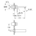 Bateria Umywalkowa Eurocube Podtynkowa S Brushed Hard Graphite 19895AL0 Grohe