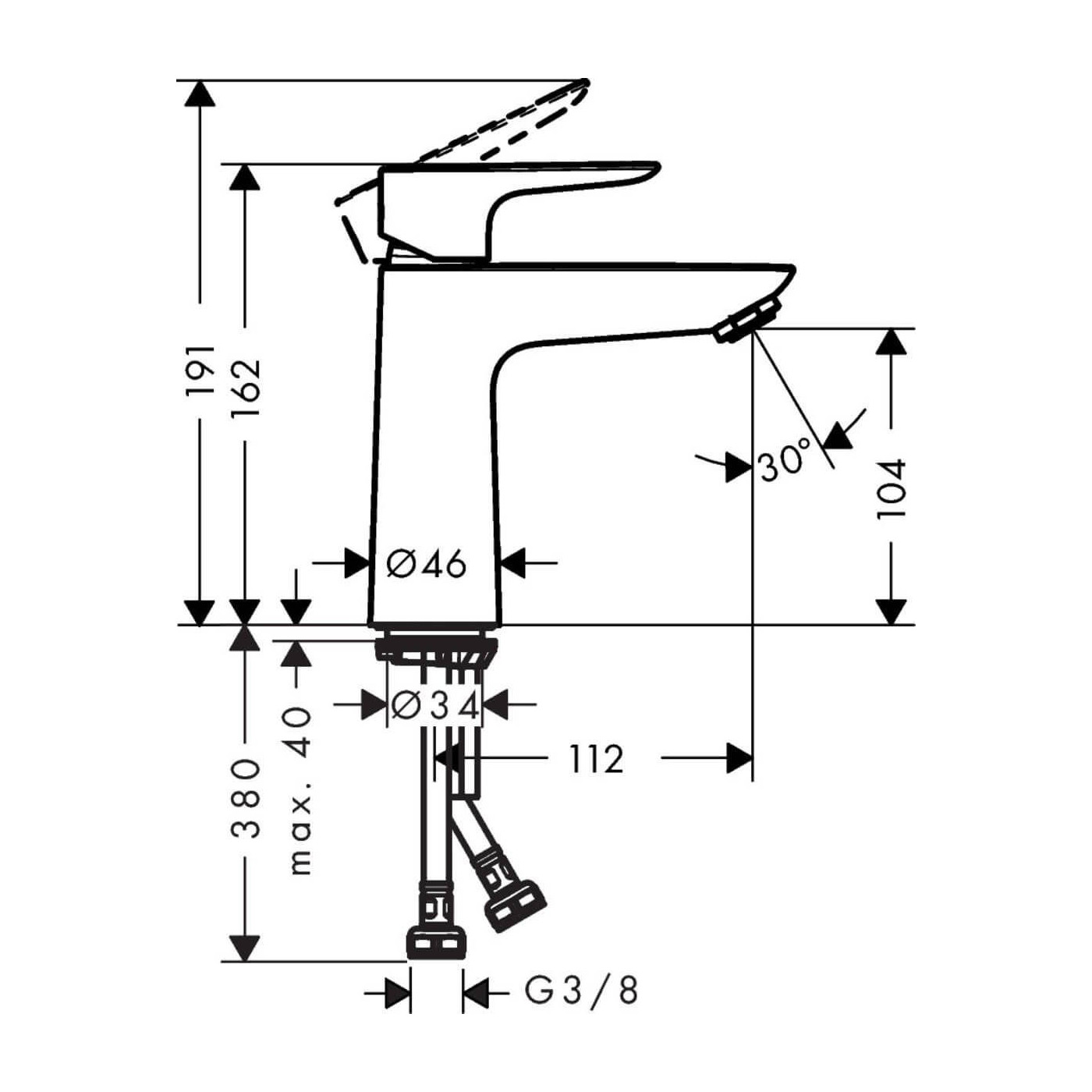Bateria Umywalkowa Talis E 71712670 Hansgrohe