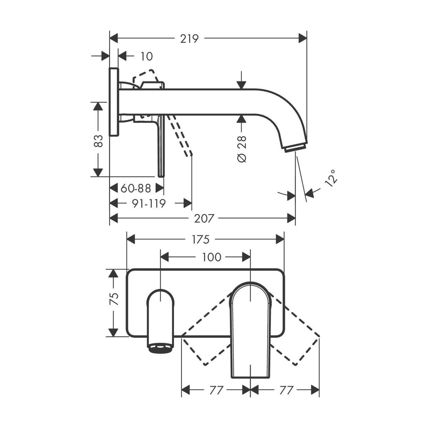 Bateria Umywalkowa Podtynkowa Vernis Shape 71578000 Hansgrohe