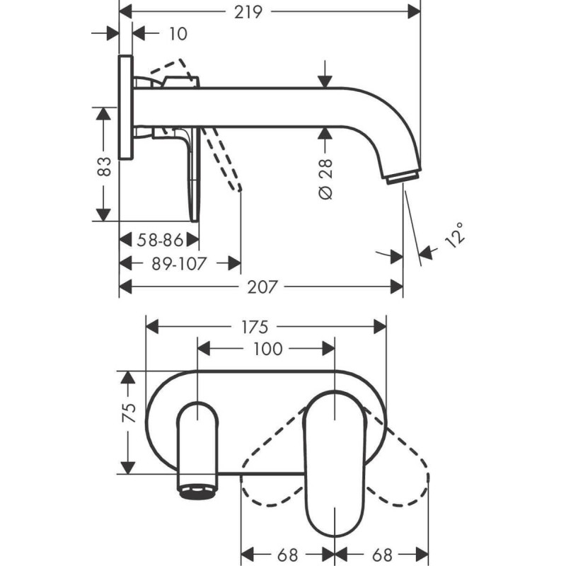 Bateria Umywalkowa Podtynkowa Vernis Shape 71578670 Hansgrohe